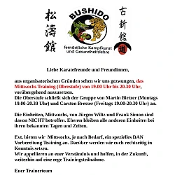 Änderung Training Oberstufe Sommer 2025